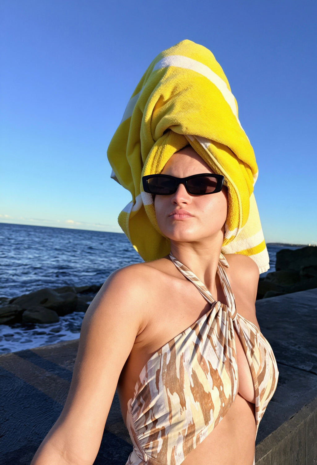 CLOVELLY Halter Wrap One Piece